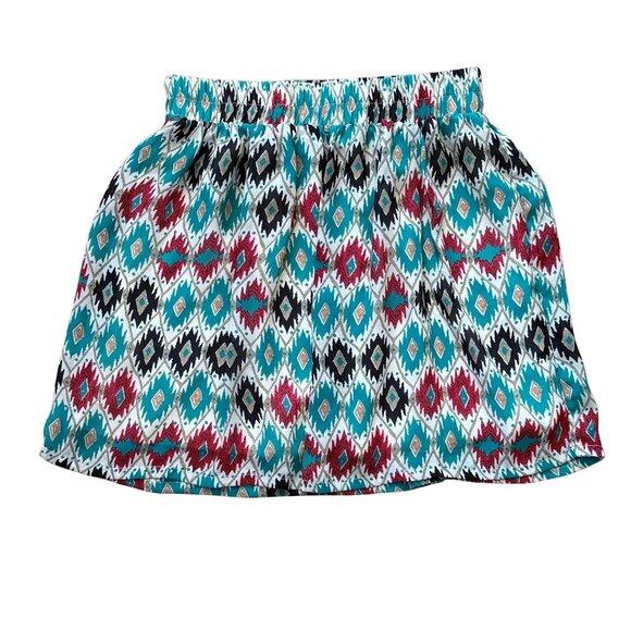 Bright Southwestern Aztec Print Mini Western Mini Skirt - Extra Small - Picture 1 of 8